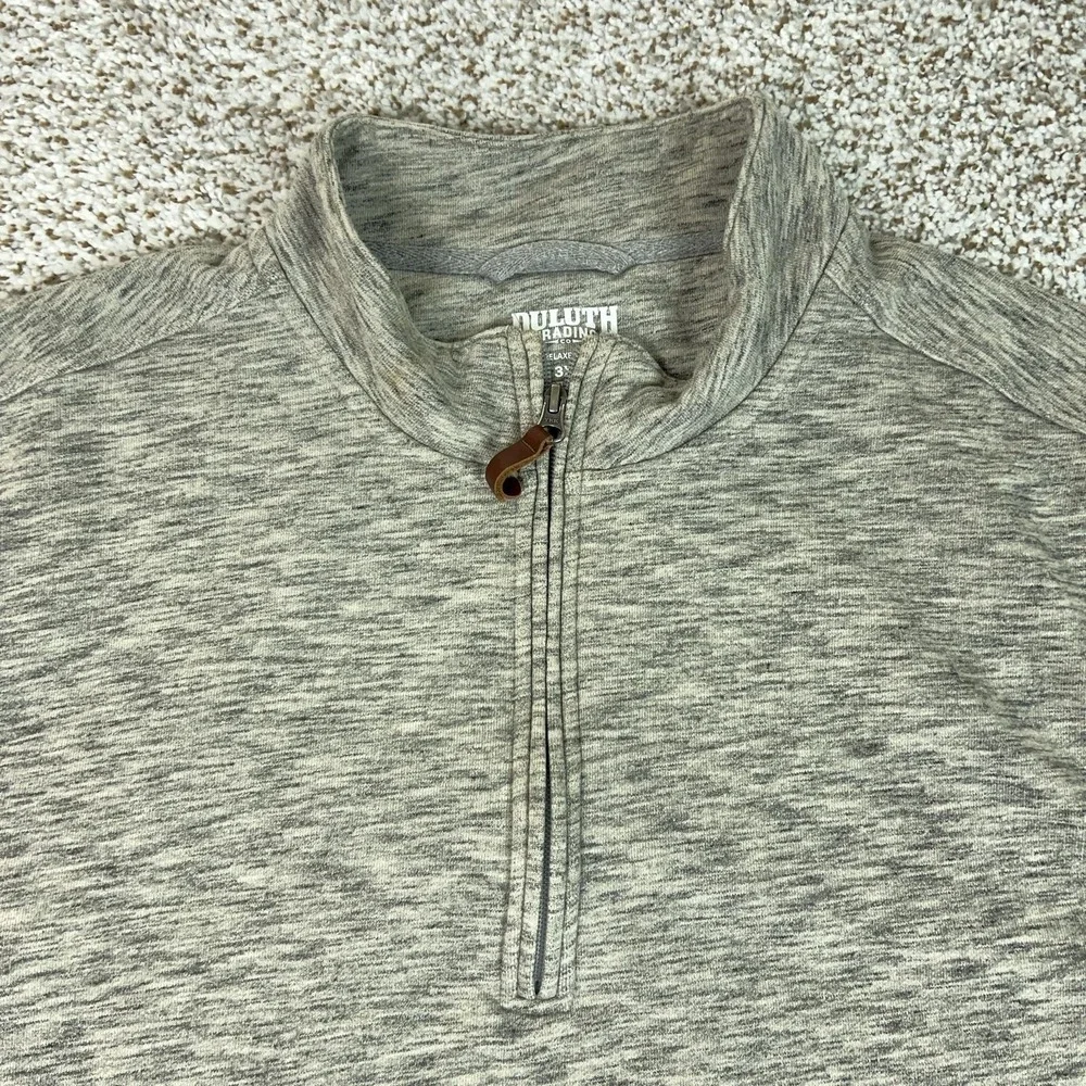Duluth Trading Co Sweater Vest Mens 3XL Gray 1/4 Zip Mock Neck Knit Casual